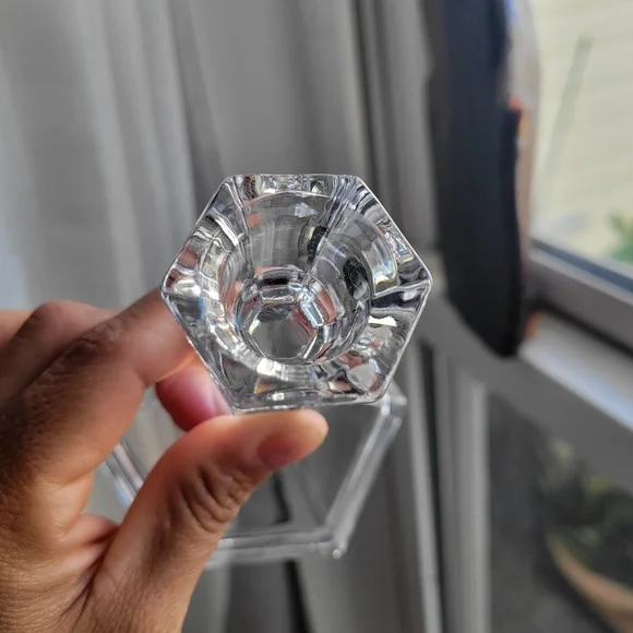 24% Full Lead Crystal Candlesticks Set of 2 USA Made Candle Holders Vintage 4" H - Picture 8 of 9